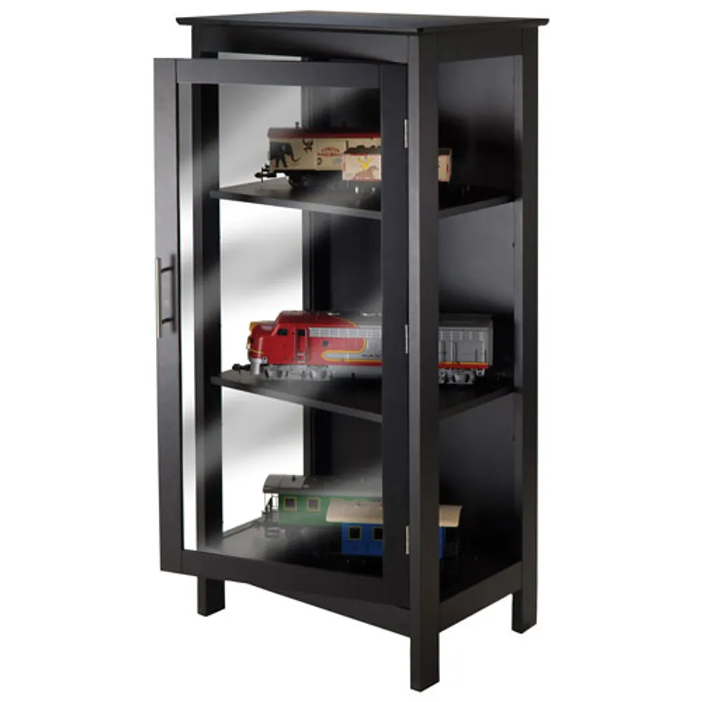 Poppy 47" 3-Shelf Display Curio Cabinet - Black