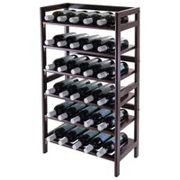 Silvi 30-Bottle Wine Rack - Antique Walnut