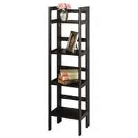 4-Shelf Folding Storage Shelf - Black