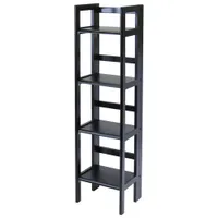 4-Shelf Folding Storage Shelf - Black