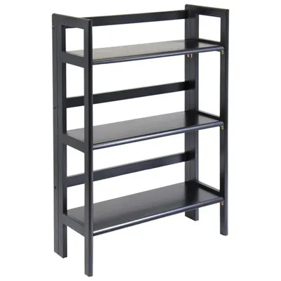 3-Shelf Folding Storage Shelf - Black