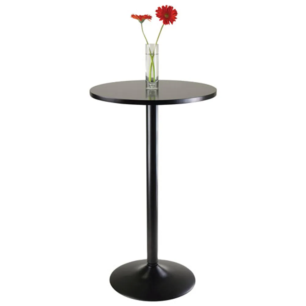 Obsidian Transitional 4-Seating 23.5" Round Bar Table - Black