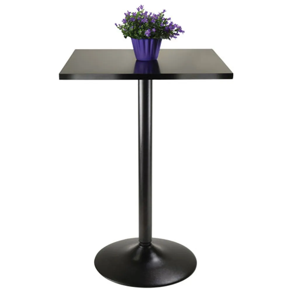 Obsidian Transitional 4-Seating Square Bar Table - Black