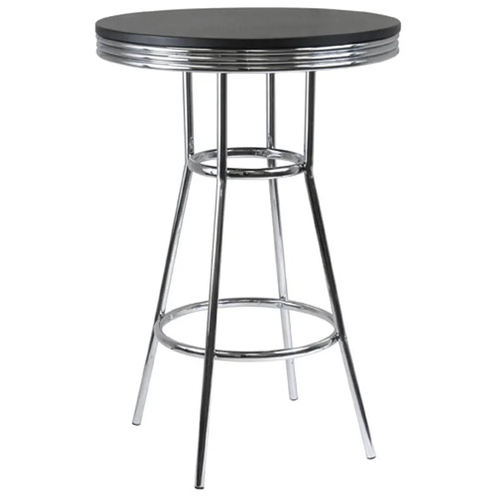 Summit Transitional 4-Seating 30" Round Bar Table - Black/Metal