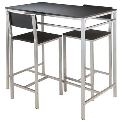 Hanley Transitional 3-Piece Bar Table Set - Black/Metal