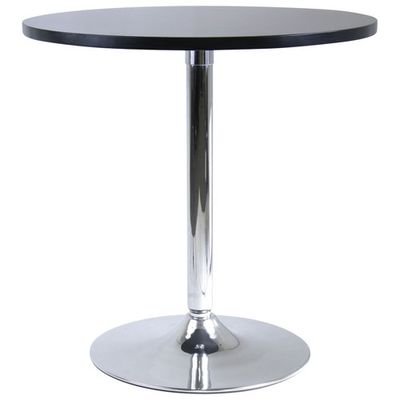 Spectrum Transitional 4-Seating 29.5" Round Bar Table - Black/Metal