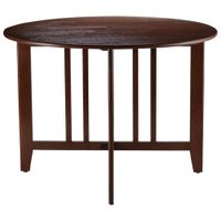 Alamo Transitional 4-Seating Double Drop Leaf Round Casual Dining Table - Antique Walnut