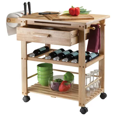 Finland Transitional Mobile Kitchen Cart - Natural