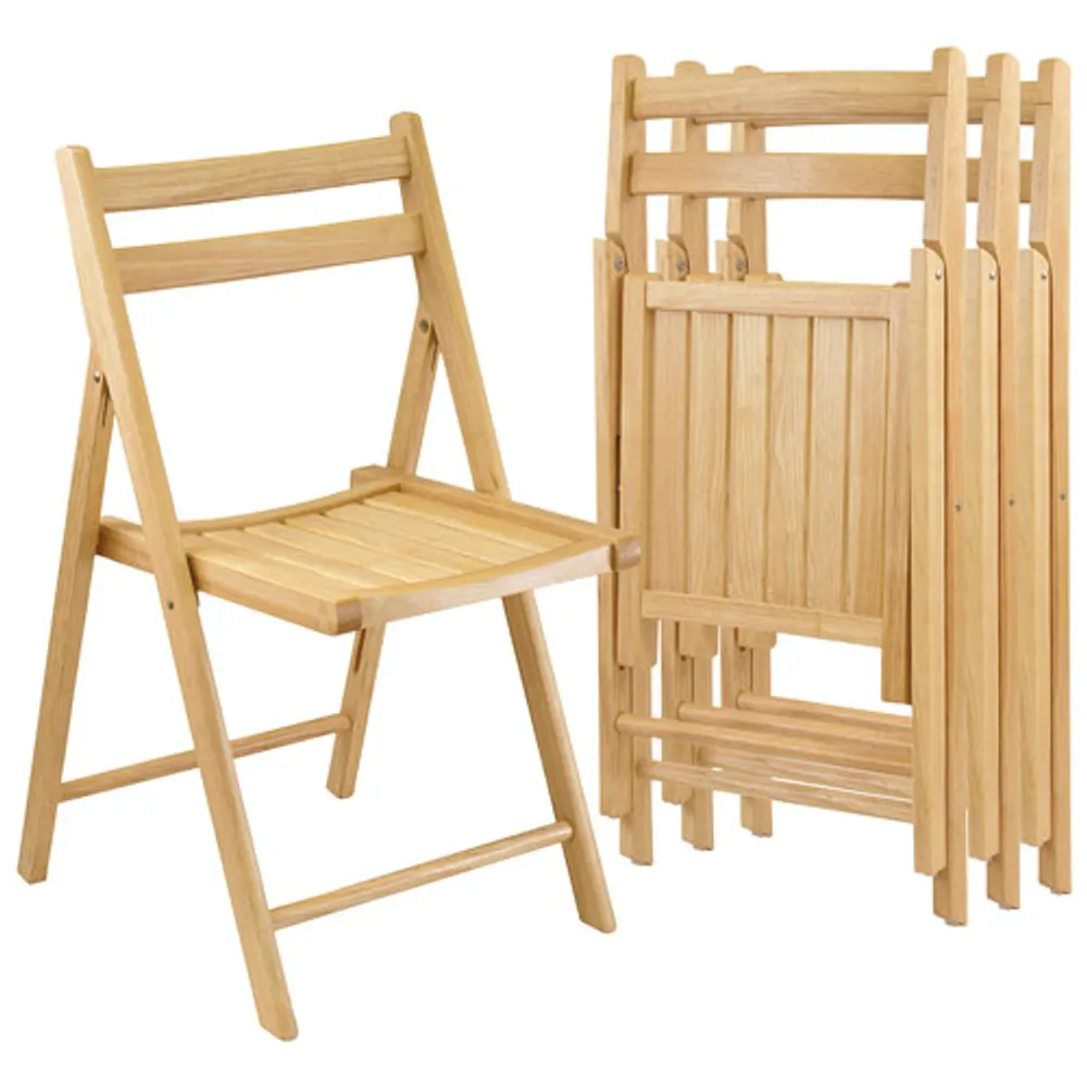 Transitional Folding Chair - Set of 4 - Natural