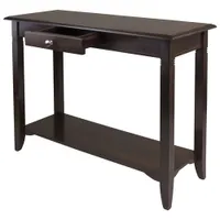 Nolan Transitional Rectangular Console Table with Drawer - Chocolate