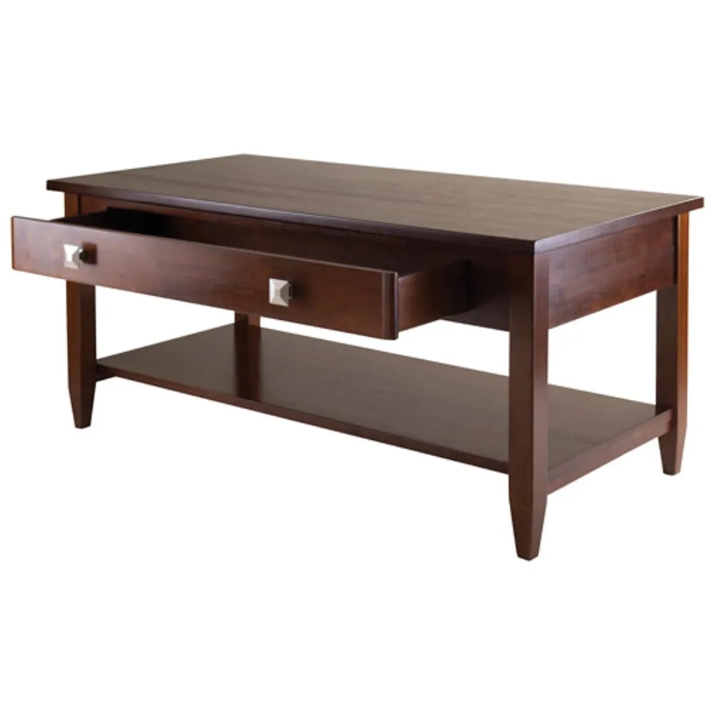 Richmond Transitional 1-Drawer Rectangular Rectangular Coffee Table - Antique Walnut