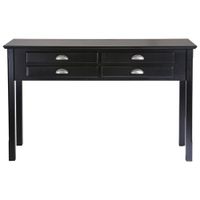 Timber Transitional Rectangular Console Table with Drawers - Smoke
