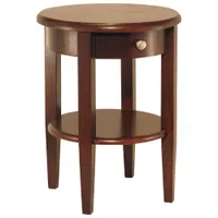 Concord Transitional Round End Table - Antique Walnut