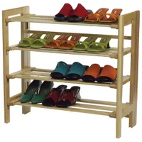 4-Tier Shoe Rack - Natural