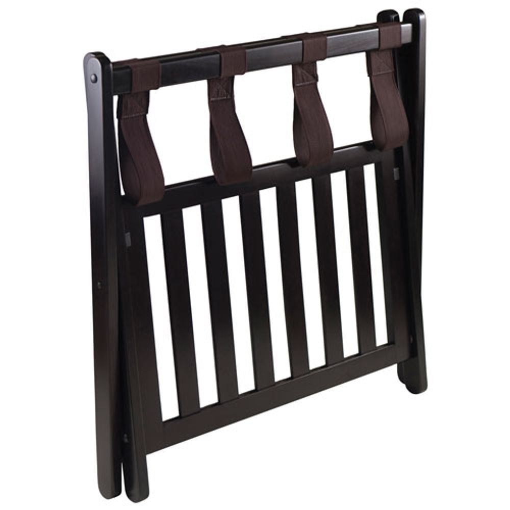 Reese Luggage Rack with Shelf - Dark Espresso