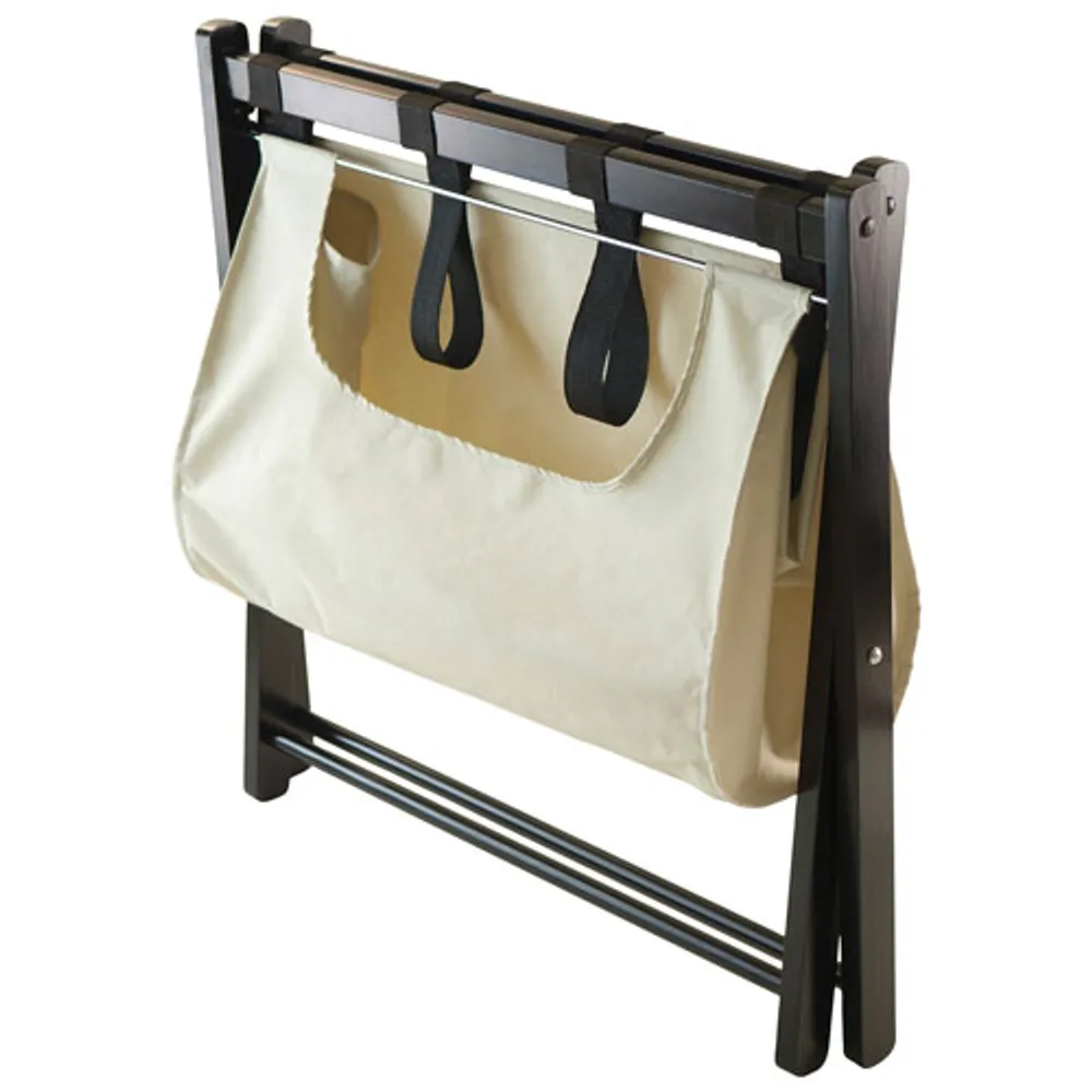 Dora Luggage Rack with Removable Fabric Basket - Espresso