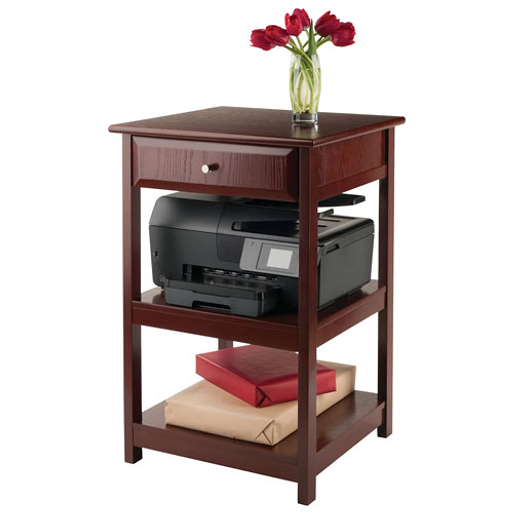 Delta Transitional 1-Drawer Printer Stand  - Walnut