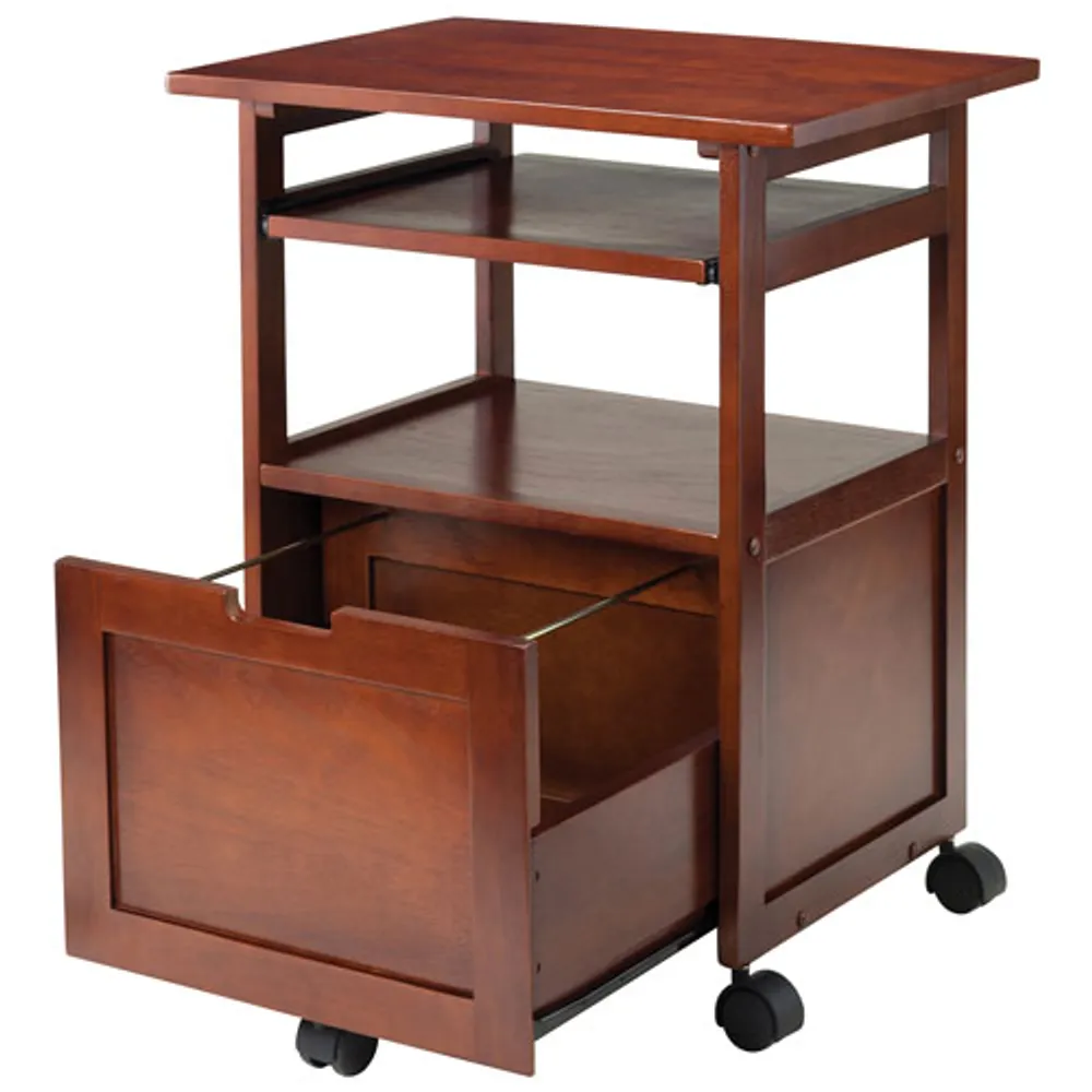 Piper Transitional Mobile Printer Stand - Walnut