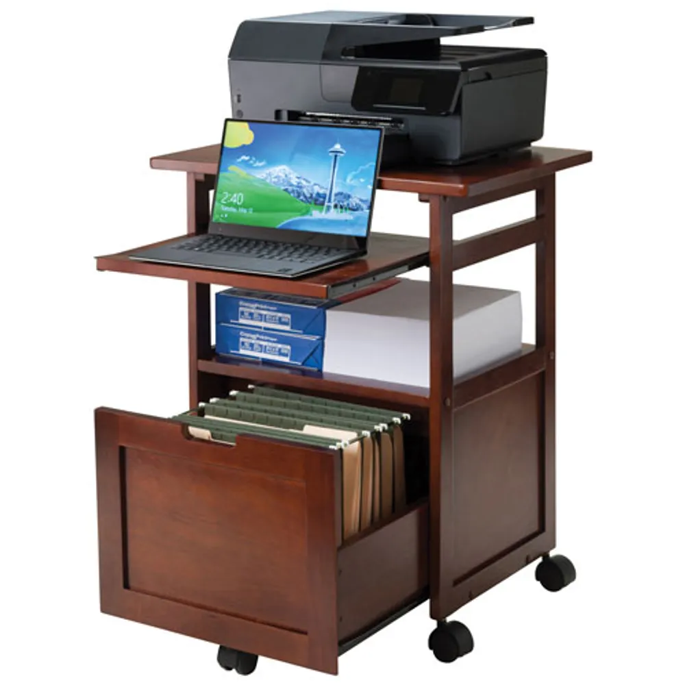 Piper Transitional Mobile Printer Stand - Walnut