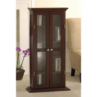 44" 5-Shelf Adjustable DVD/CD Cabinet - Antique Walnut