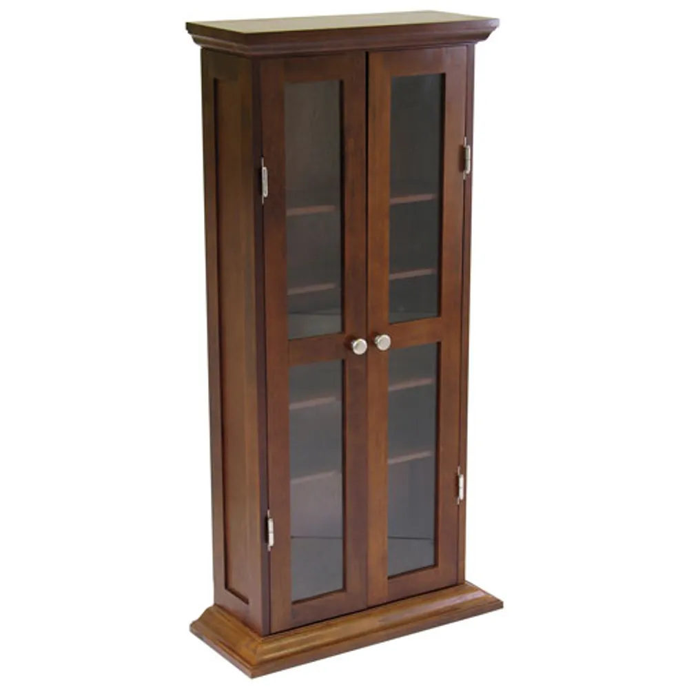 44" 5-Shelf Adjustable DVD/CD Cabinet - Antique Walnut