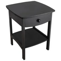 Spectrum Transitional 1-Drawer Curved Nightstand - Black