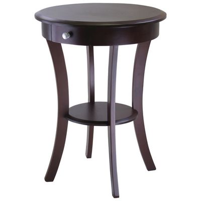 Sasha Transitional Round Accent Table - Cappuccino