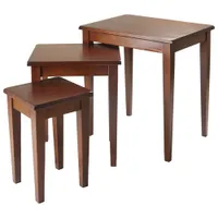 Regalia Transitional 3-Piece Nesting Table Set - Antique Walnut