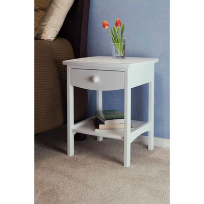 Transitional 1-Drawer Curved Nightstand
