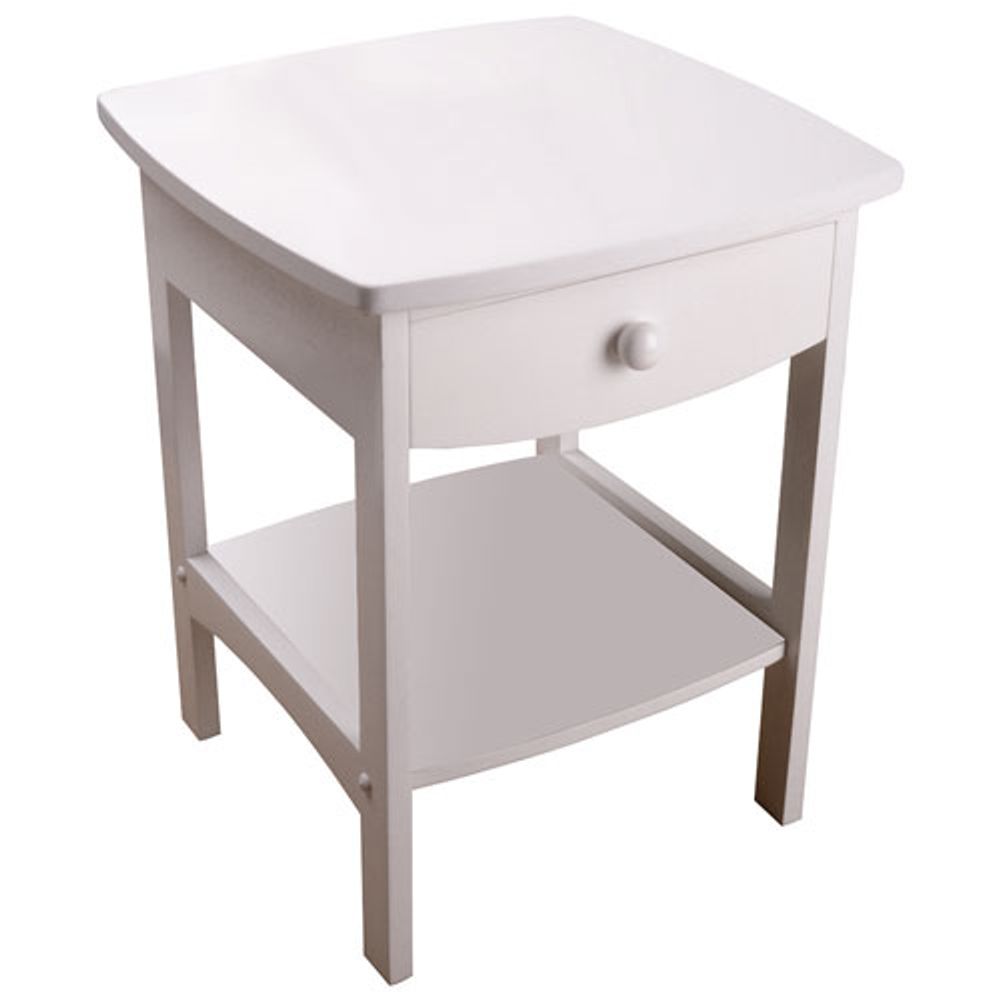 Transitional 1-Drawer Curved Nightstand