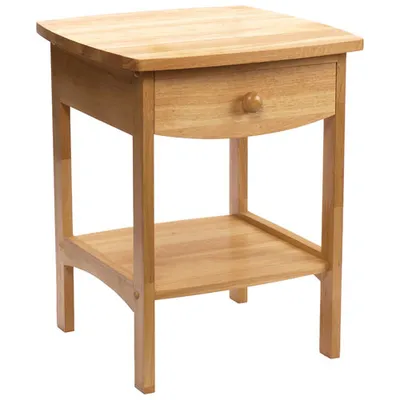 Curved Traditional 1-Drawer Nightstand - Natural