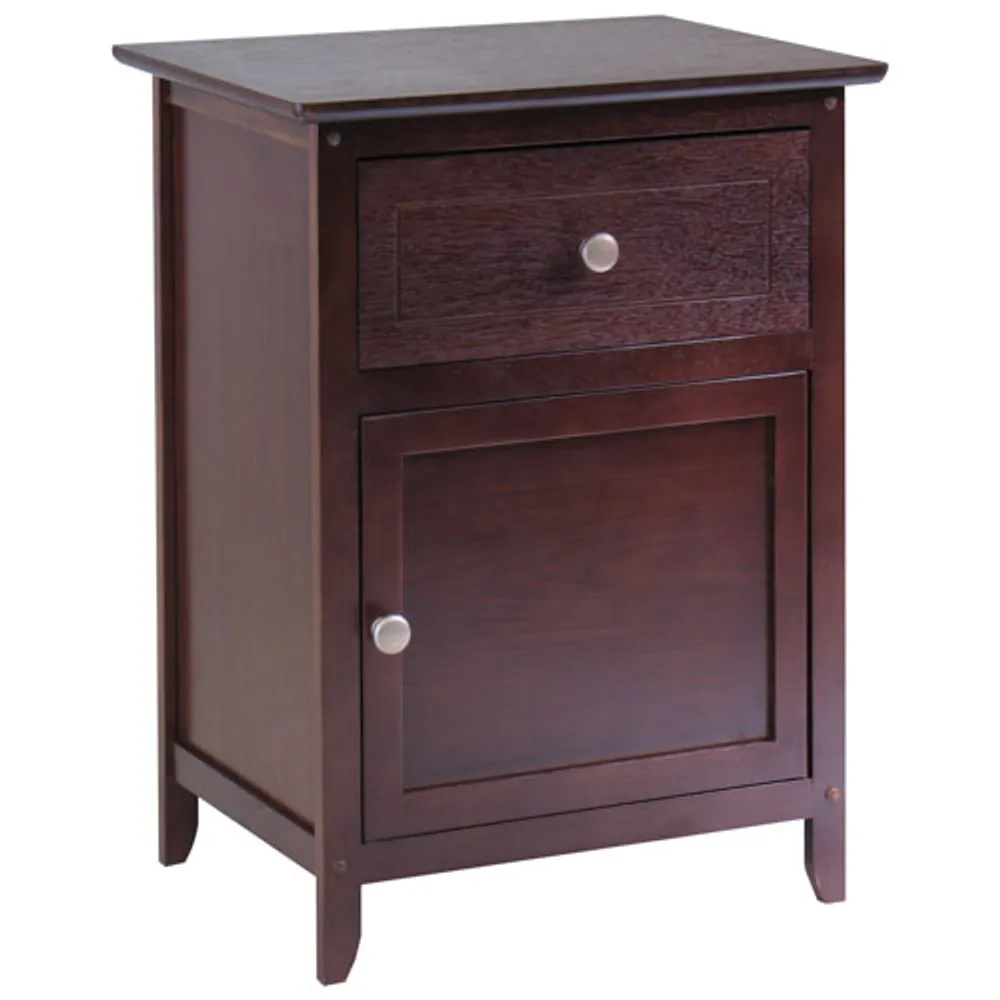 Transitional 1-Drawer Nightstand - Antique Walnut