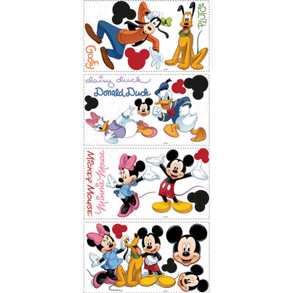 RoomMates Mickey & Friends Peel and Stick Wall Decals - Red/Black