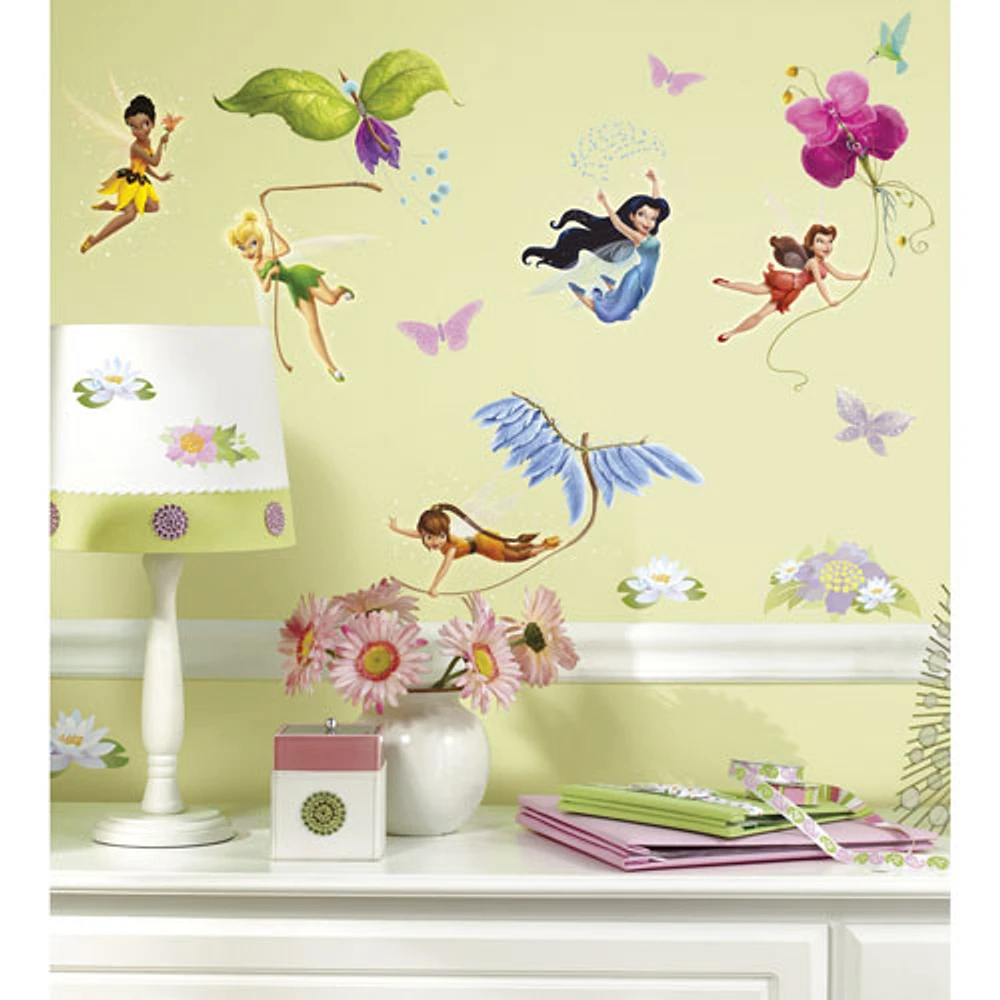 RoomMates Disney Fairies Peel and Stick Wall Decals - Green/Pink/Blue