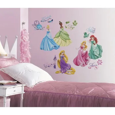 RoomMates Disney Princess Royal Debut Peel and Stick Wall Decals - Pink/Blue/Green