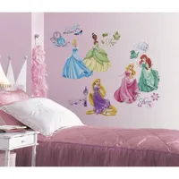 RoomMates Disney Princess Royal Debut Peel and Stick Wall Decals - Pink/Blue/Green