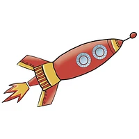 RoomMates Rocket Giant Wall Decal - Orange