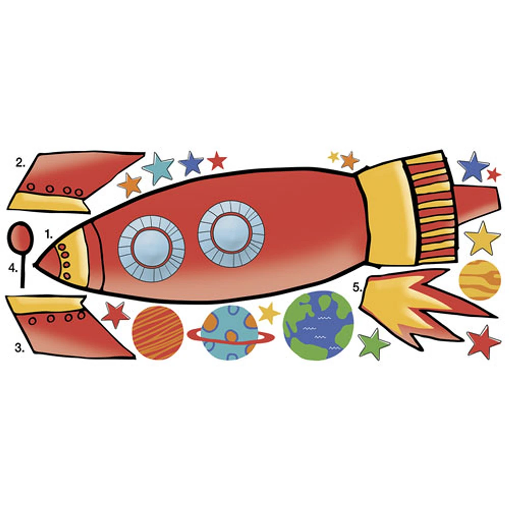 RoomMates Rocket Giant Wall Decal - Orange