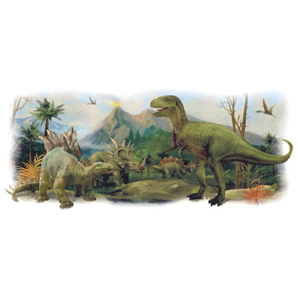 RoomMates Dinosaurs Giant Peel and Stick Wall Graphic - Green