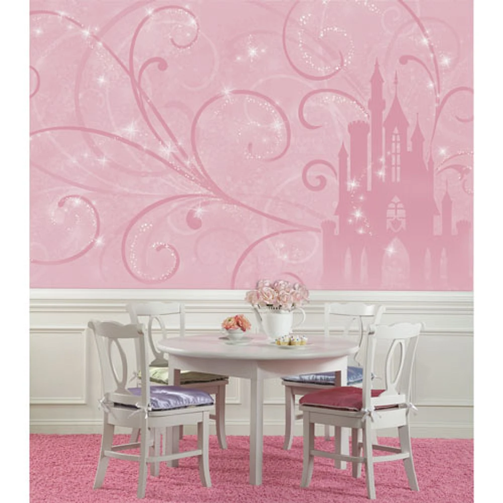 RoomMates Disney Princess Scroll Castle XL Wallpaper Mural - Pink