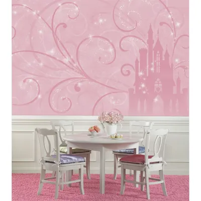 RoomMates Disney Princess Scroll Castle XL Wallpaper Mural - Pink