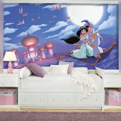 RoomMates Aladdin "A Whole New World" XL Wallpaper Mural - Blue/Pink