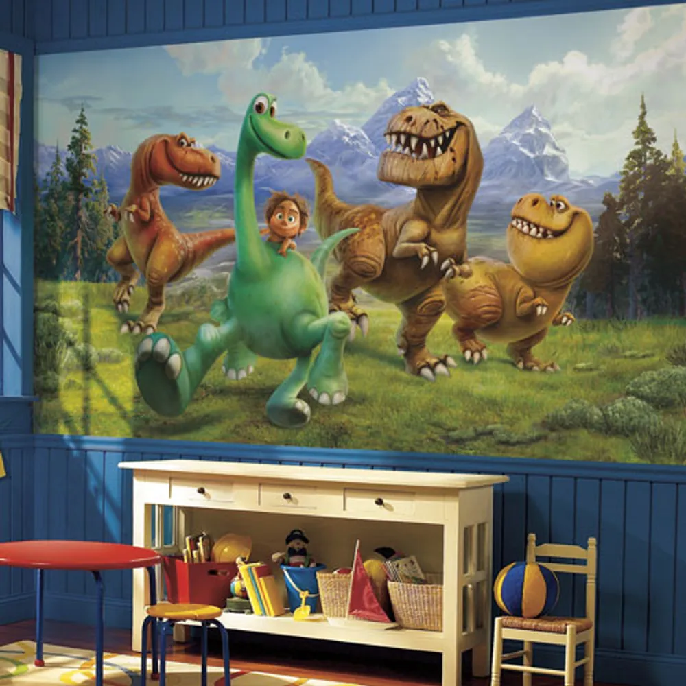 Très grande murale en papier peint de RoomMates - Le bon dinosaure de Disney Pixar - Vert - Bleu