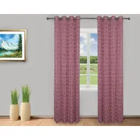 Gouchee Design Hex Curtain - Set of 2 - Red/White