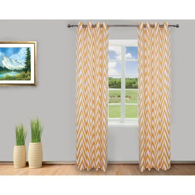 Gouchee Design Chevron Curtain - Set of 2 - Yellow/White