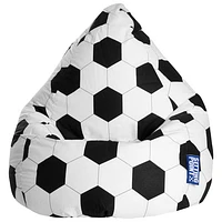 Contemporary Fussball OEKO-TEX-Certified Cotton Bean Bag Chair - Black/White