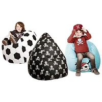 Contemporary Fussball OEKO-TEX-Certified Cotton Bean Bag Chair - Black/White