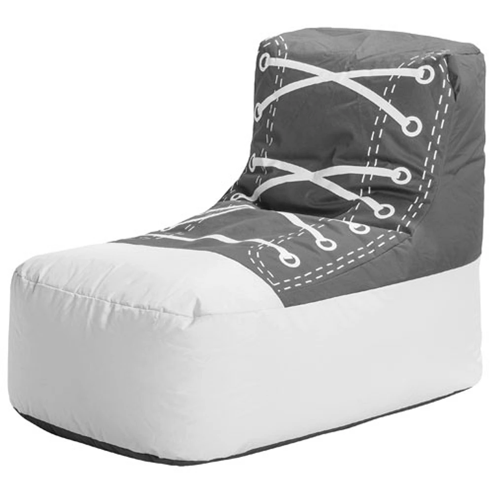 Sitting Point Chuck Brava Contemporary Bean Bag Chair - Grey/White