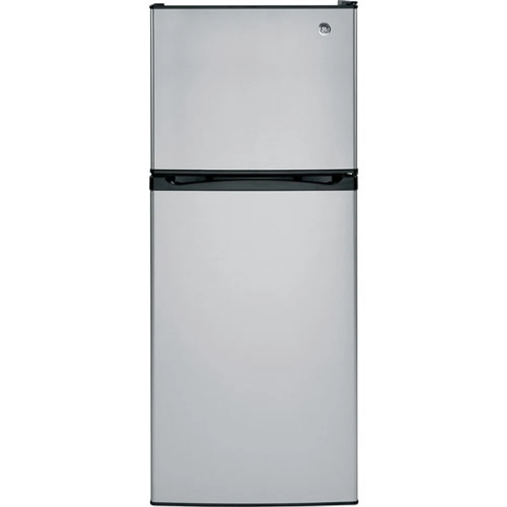 GE 24" 11.6 Cu. Ft. Top Freezer Refrigerator with LED Lighting (GPE12FSKSB) - Stainless Steel