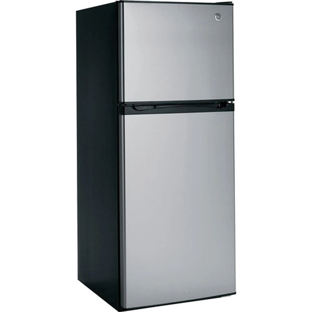 GE 24" 11.6 Cu. Ft. Top Freezer Refrigerator with LED Lighting (GPE12FSKSB) - Stainless Steel